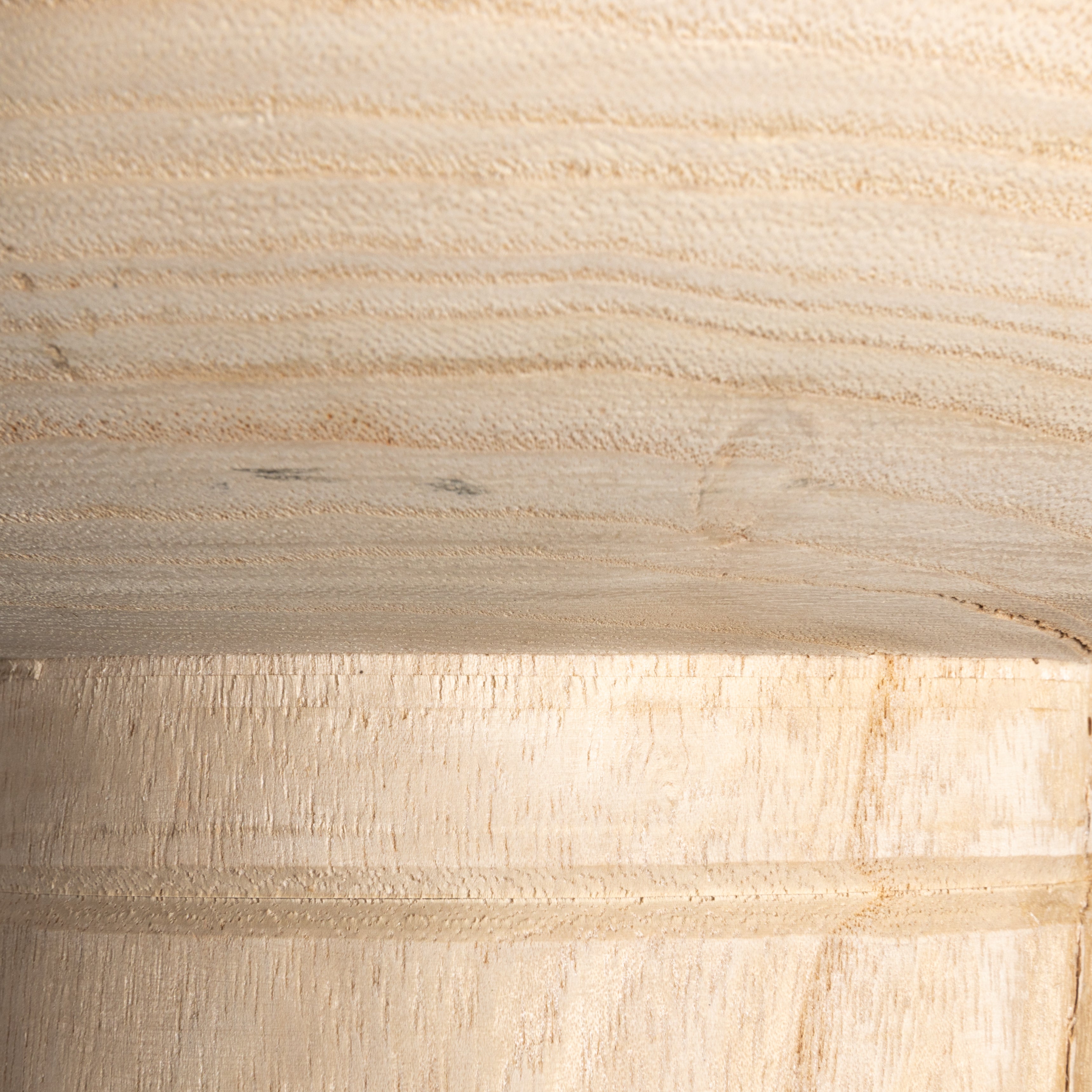 Round Paulownia Wood Pedestal Bowl, Natural